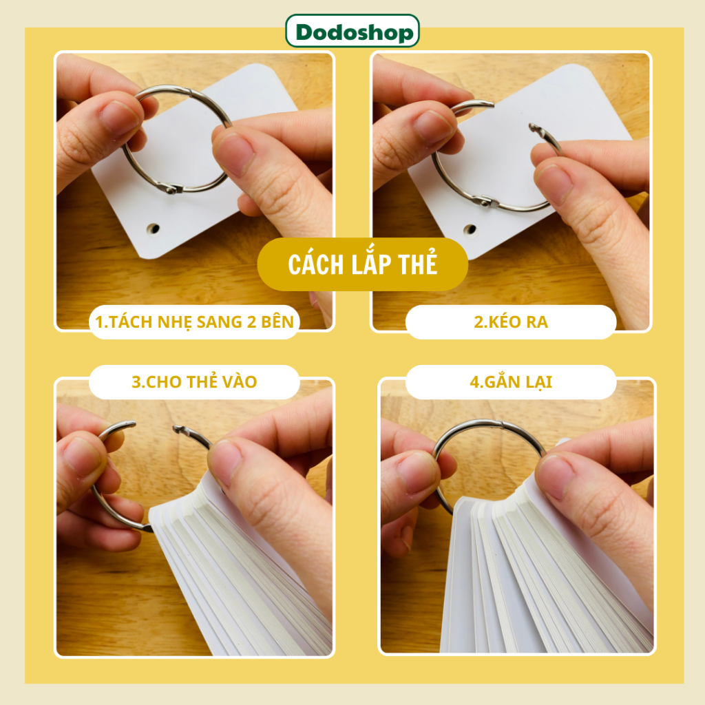 100 thẻ flashcard học từ vựng loại dày đẹp hỗ trợ học tiếng Anh, tiếng Trung, Nhật, Hàn Quốc