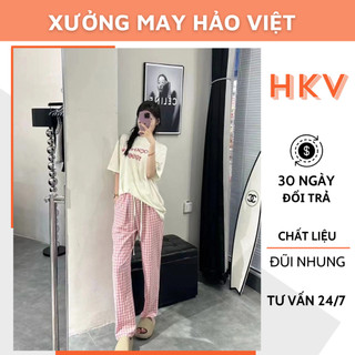 A13 Quần suông kẻ caro nhiều màu chất nhung đũi hottrend, Quần suông ống rộng kẻ caro nhung đũi-m13