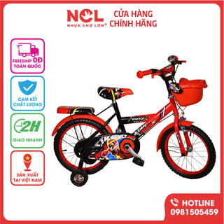 Xe Đạp Trẻ Em Nhựa Chợ Lớn 16 inch K50 Cho Bé Nam Từ 5 đến 7 Tuổi - Bánh bơm hơi, căm niền kim loại, thắng đùm cao cấp
