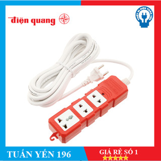 Ổ cắm công suất lớn 4000W Điện Quang ĐQ ESKHP 3RB (3 lỗ, màu đỏ đen/đỏ trắng, dây dài 2m, 5m)