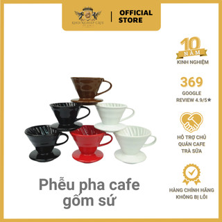 HB | Bộ dụng cụ Phễu pha cafe pour over V60 gốm sứ