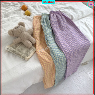 Quần Ống Rộng Karo Chất Liệu Đũi Xô Siêu Mềm Mát Mặc Mùa Hè, Quần Kẻ Baggy Nhiều Màu - g5.shop