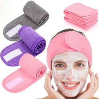Băng đô rửa mặt làm đẹp với băng gai dính đa chức năng phong cách Hàn Quốc
