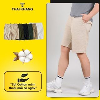 Quần short kaki nam THÁI KHANG vải cotton dày mềm form chấm gối bassic lịch sự  QUAN01