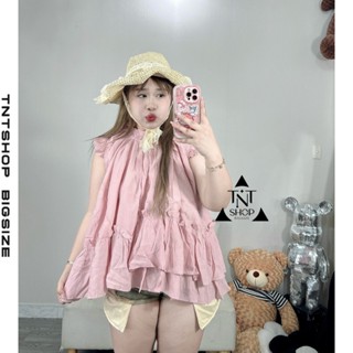 ÁO BIGSIZE TẦNG BÈO CỘC TAY 3 MÀU [TNT SHOP BIGSIZE 60KG 90KG]