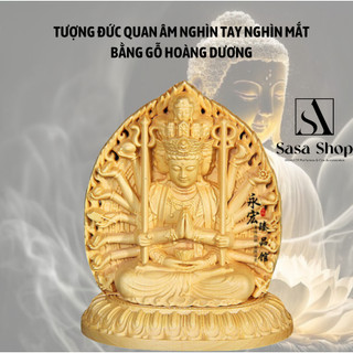 Tượng đức Quan Âm nghìn tay nghìn mắt bằng gỗ cao cấp Hoàng Dương