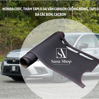 Honda Civic, thảm taplo da vân carbon chống nóng, taplo da các bon, cacbon