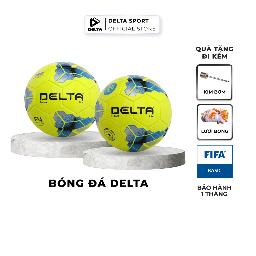 [Tặng kim bơm và Lưới bóng] Bóng đá futsal DELTA Lite size 4 3696-4D từ da TPU, chơi trên sân cỏ nhân tạo hoặc trong nhà