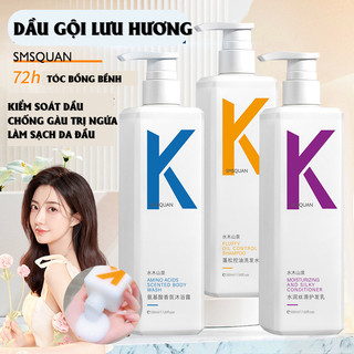 Combo dầu gội dầu xả sữa tắm KONO kiềm dầu chống gầu giữ tóc bồng bềnh làm sạch da đầu hương thơm muối biển 500ml