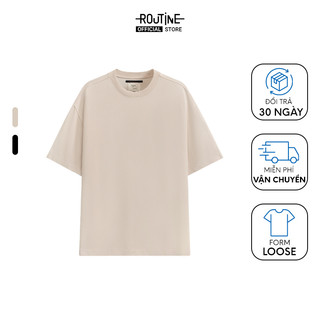 Áo Thun Nam Tay Ngắn Coffee Cổ Tròn Trơn Form Loose - Routine 10S24TSS007