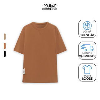 Áo Thun Nam Tay Ngắn Trơn Phối Lai Cao Thấp Form Loose - Routine 10S23TSS041