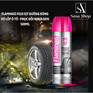 Flamingo F010 Xịt Dưỡng Bóng Vỏ Lốp Ô Tô - Phục Hồi Nhựa Đen 500ml