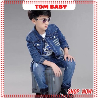 Bộ jean phong cách cho bé trai