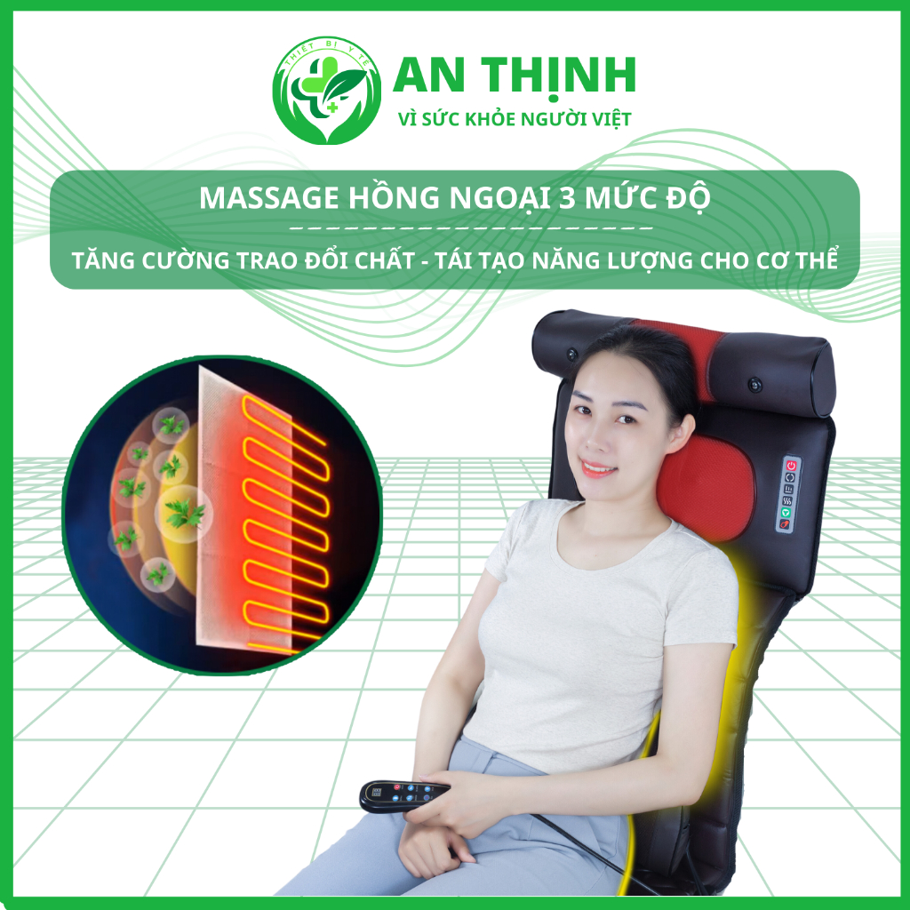 ĐỆM MASSAGE TOÀN THÂN KÈM MÁY MASSAGE CHÂN MISUKO MAT-C88 [BẢO HẢNH 24 THÁNG] LÀM ẤM THẢO DƯỢC, PHỤC HỒI SỨC KHỎE