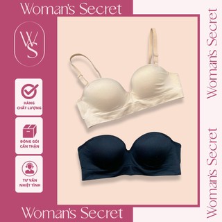 Áo ngực quây cúp cotton, áo lót bra cúp ngực trơn màu đen, nude - womansecret