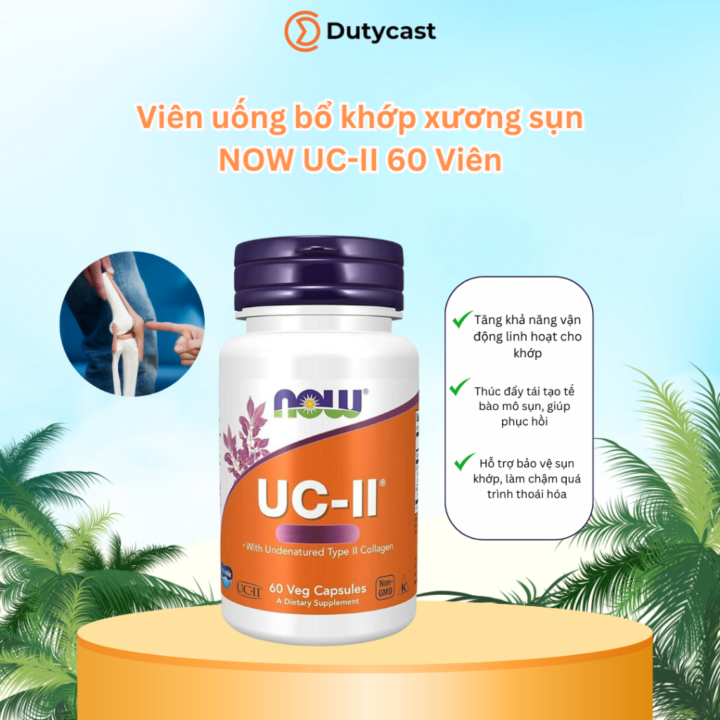 Viên Uống Xương Khớp, Sụn Khớp Collagen Type II NOW UCII - 60 Viên