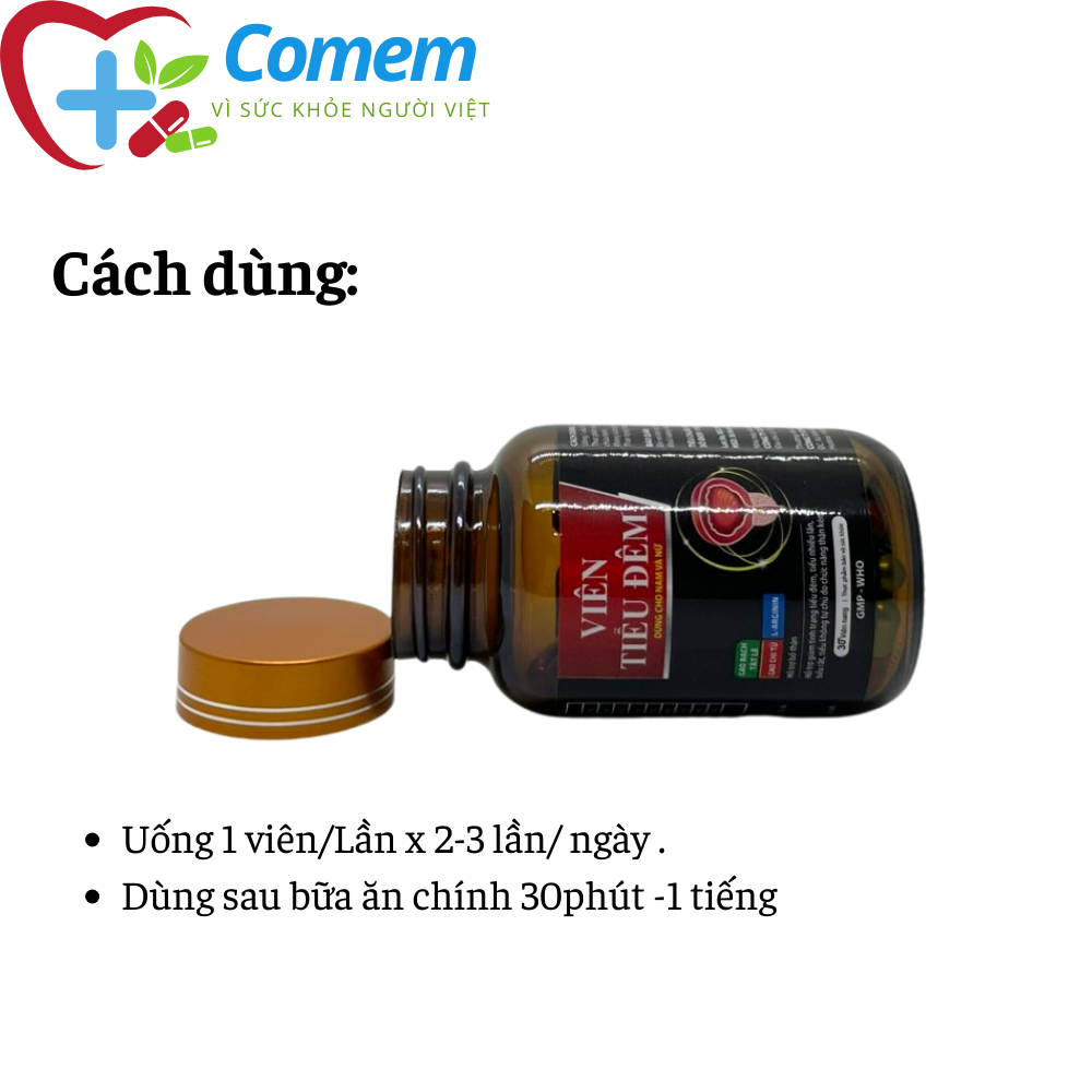 Viên tiểu đêm hỗ trợ giảm tiểu đêm, tăng cường chức năng của thận, giúp bổ thận - Hộp 30 Viên - Viên tiểu đêm màu Đỏ Đen