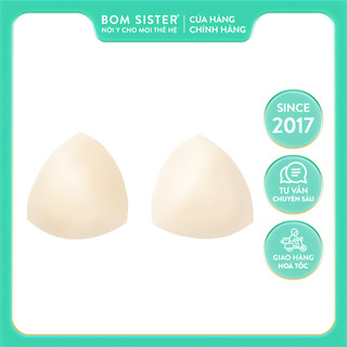 Cặp mút độn ngực, mút nâng ngực hình tam giác chất liệu vải, miếng độn bikini có thể tháo rời màu trơn BOM SISTER MD01