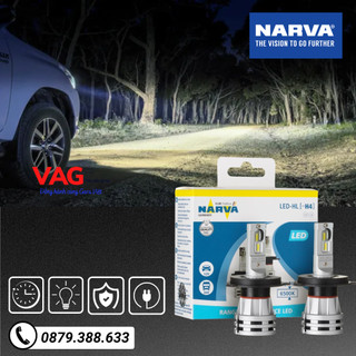 [Narva Germany] Bóng đèn pha Led ô tô chân H4 HIR2 HB3 H11 H7 H8 H16 H1 H3 HB4 dùng cho xe con, xe tải Narva 12v 24v