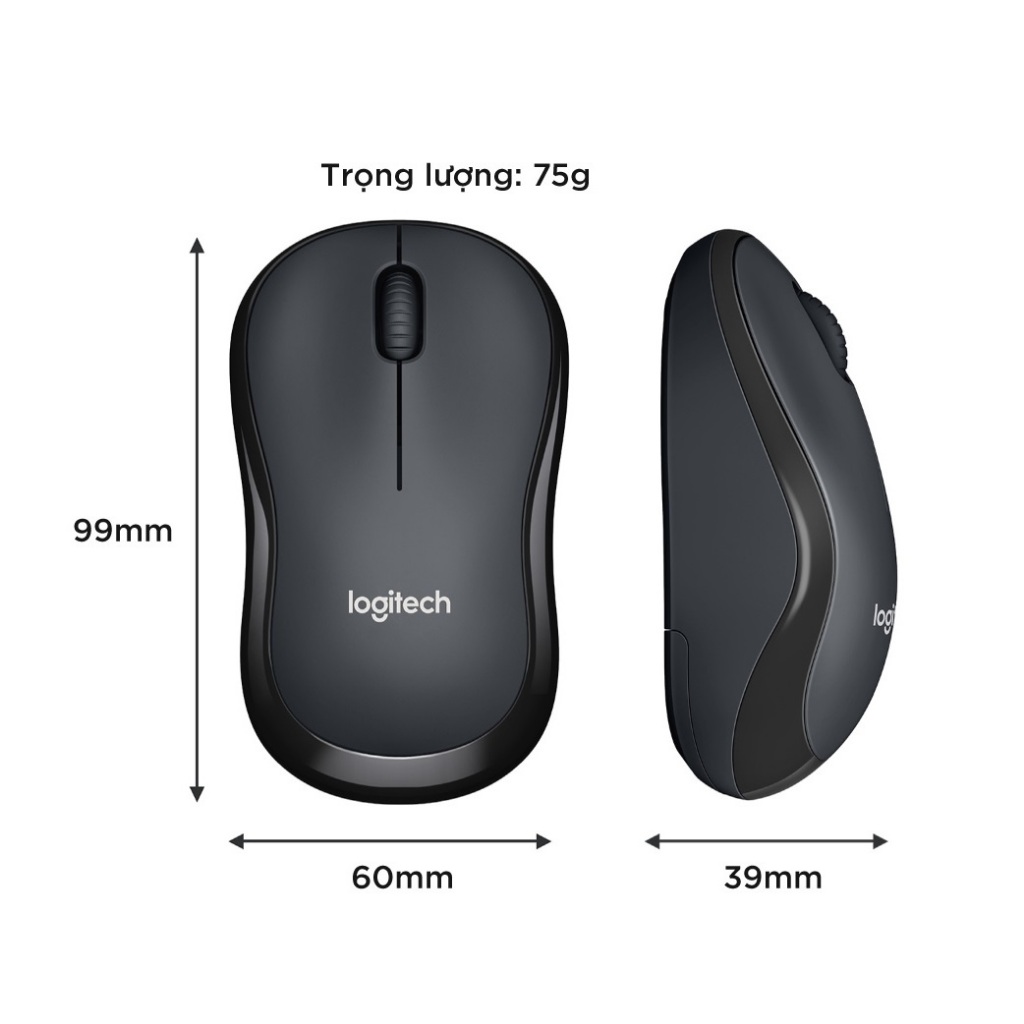 Chuột Không dây M220 Logitech phiên bản 2024 - Giảm Ôn, USB, phù hợp cho PC, Laptop - Chuột M220