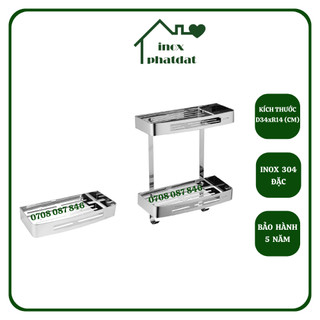 Kệ nhà tắm 1 tầng, 2 tầng treo tường Inox 304 PHÁT ĐẠT, kệ gia vị nhà bếp, giá để xà bông phòng tắm (SP064.066)