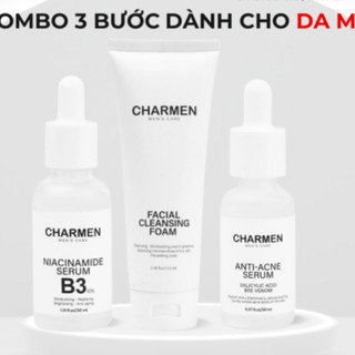 Tinh chất ngừa mụn sáng da nam CHARMEN, combo 3 món