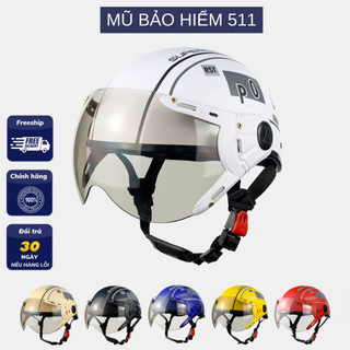 Mũ bảo hiểm nửa đầu có kính VARO SPO, kính chống chói chống tia uv cao cấp