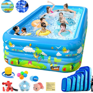 Bể Bơi , Phao Bơi Cho Bé Đủ Kích Cỡ 1M3/1M5/1M8/2M1/2M6/3M  - Đáy 2 Lớp Chống Trượt