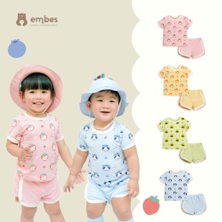 Bộ quần áo cộc tay cho trẻ em Embes chất cotton mềm mịn từ 6 tháng đến 4 tuổi