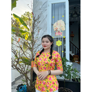 (áo lẻ) bà ba cổ tròn tay lỡ chất gấm