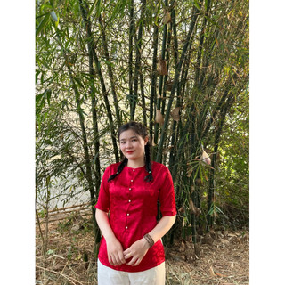 Bà ba cổ tròn tay lỡ chất gấm