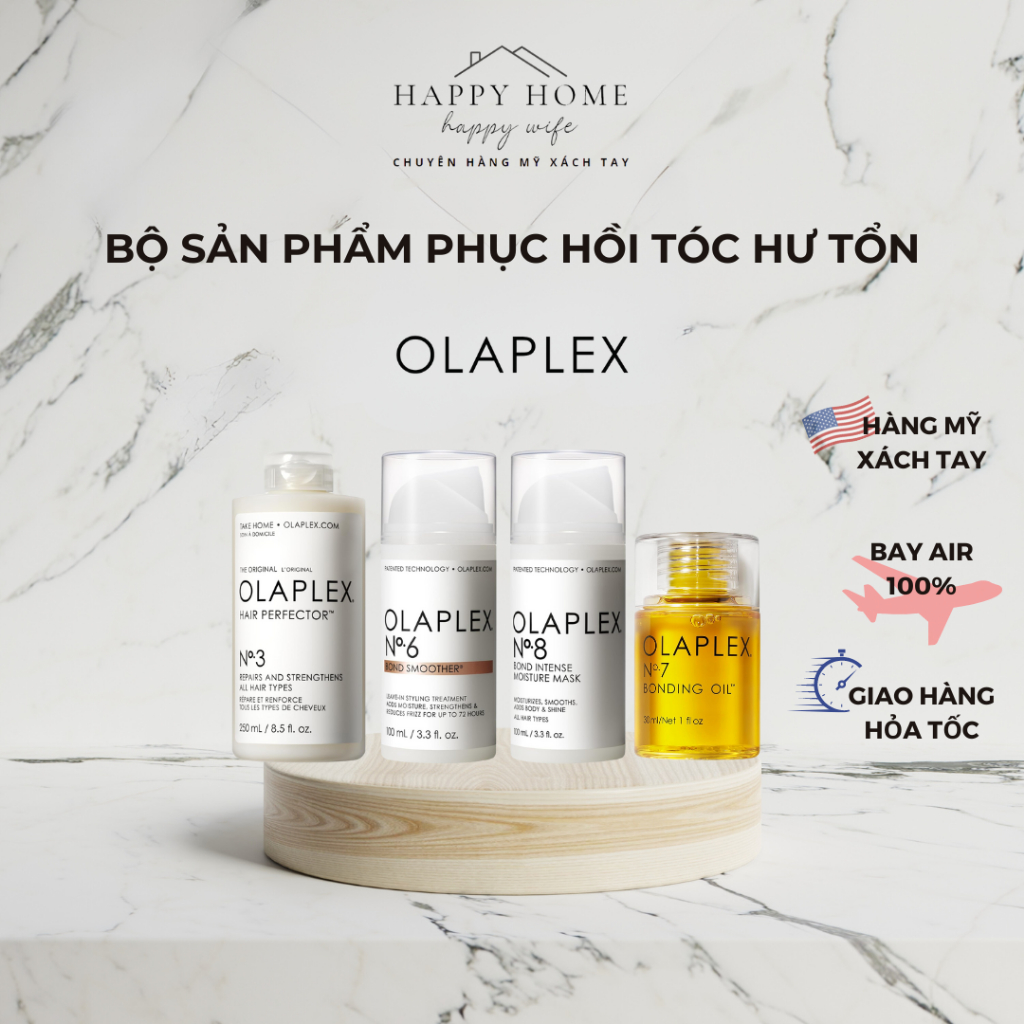 [Hàng Mỹ - Bay AIR] Bộ sản phẩm phục hồi tóc hư tổn Olaplex No3 No6 No7 No8 và 4in1 Hàng Mỹ Xách Tay