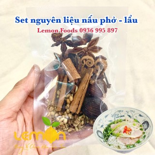 Gói 6 loại gia vị thảo mộc nấu phở chuẩn vị - Nguyên liệu nấu phở bò, phở gà, nấu lẩu (10 bát phở)