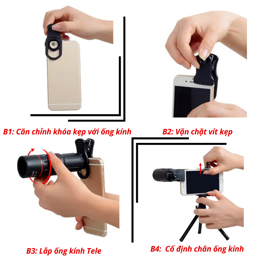 Ống Nhòm Chụp Ảnh, Ống Nhòm Điện Thoại Di Động Zoom Xa 36X _ 48X, Kính Viễn Vọng Đảm Bảo Hình Ảnh HD Sắc Nét | BigBuy360 - bigbuy360.vn