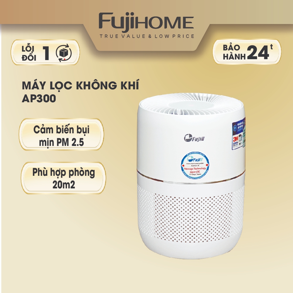 Máy lọc không khí nhập khẩu FUJIHOME kết nối wifi, tích hợp 4 cấp lọc