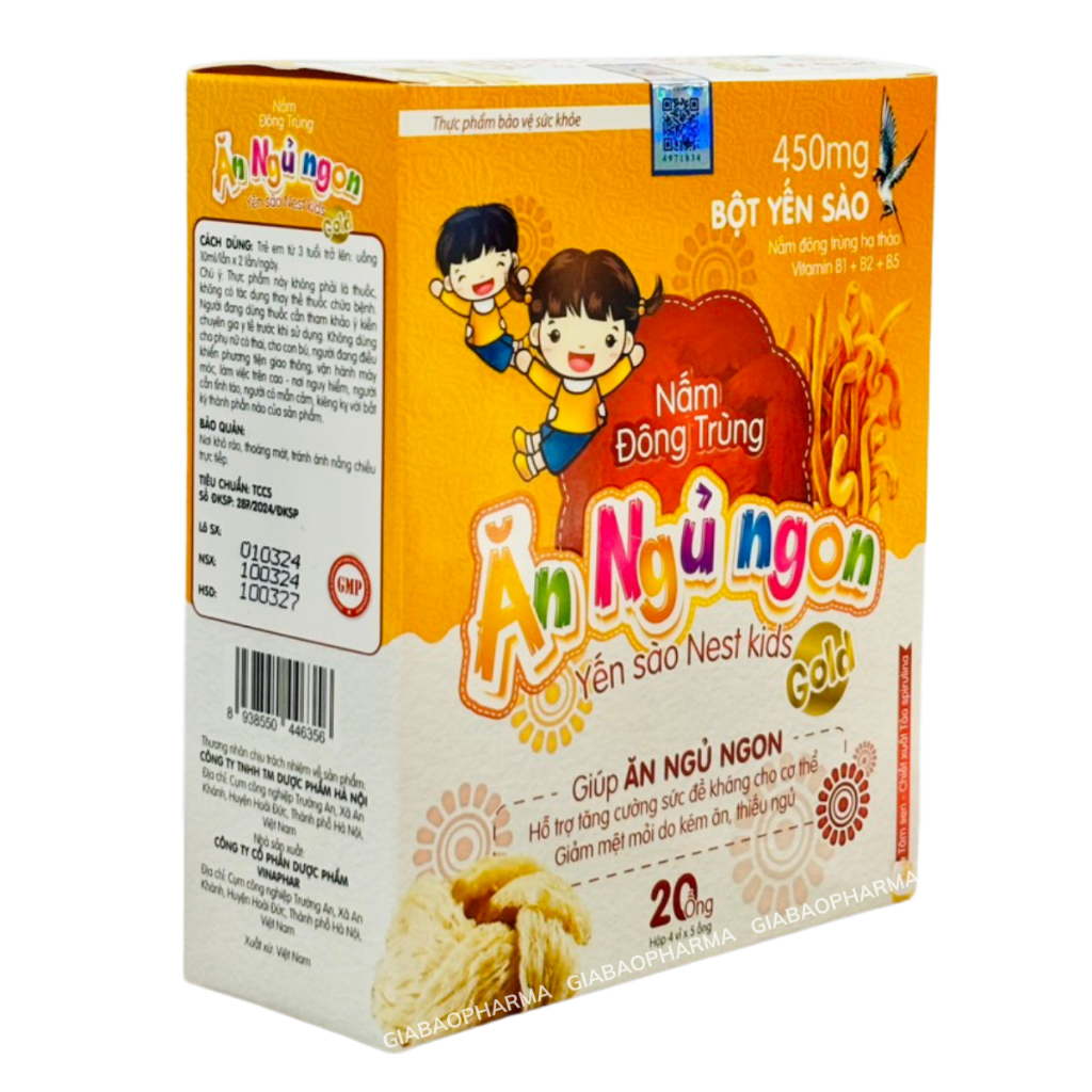 Yến sào Nest kids hỗ trợ ăn ngủ ngon cho bé (H/20 ống)