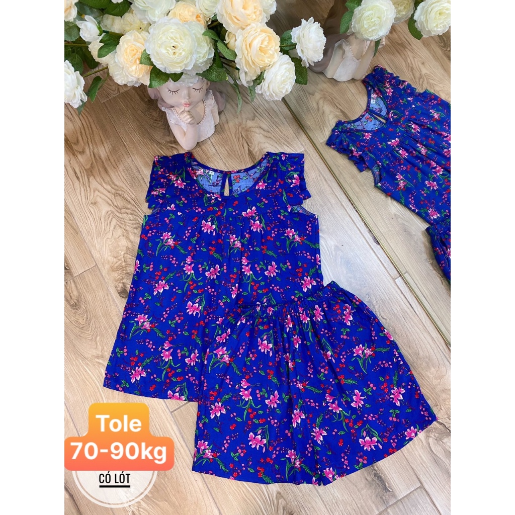 [HCM] (63-90kg) Đồ bộ bigsize ĐÙI tole/lanh. drap gối codipa.