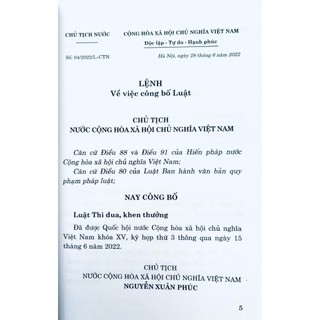 Sách - Luật Thi Đua, Khen Thưởng