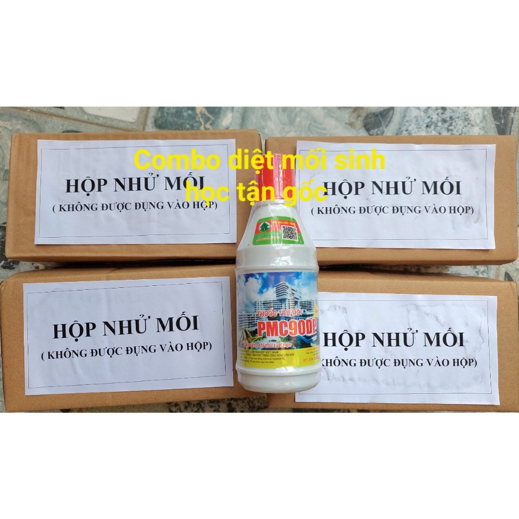 Combo diệt mối sinh học PMC90: 4 Hộp nhử mối + 1 chai diệt mối PMC 90 hiệu quả 100%