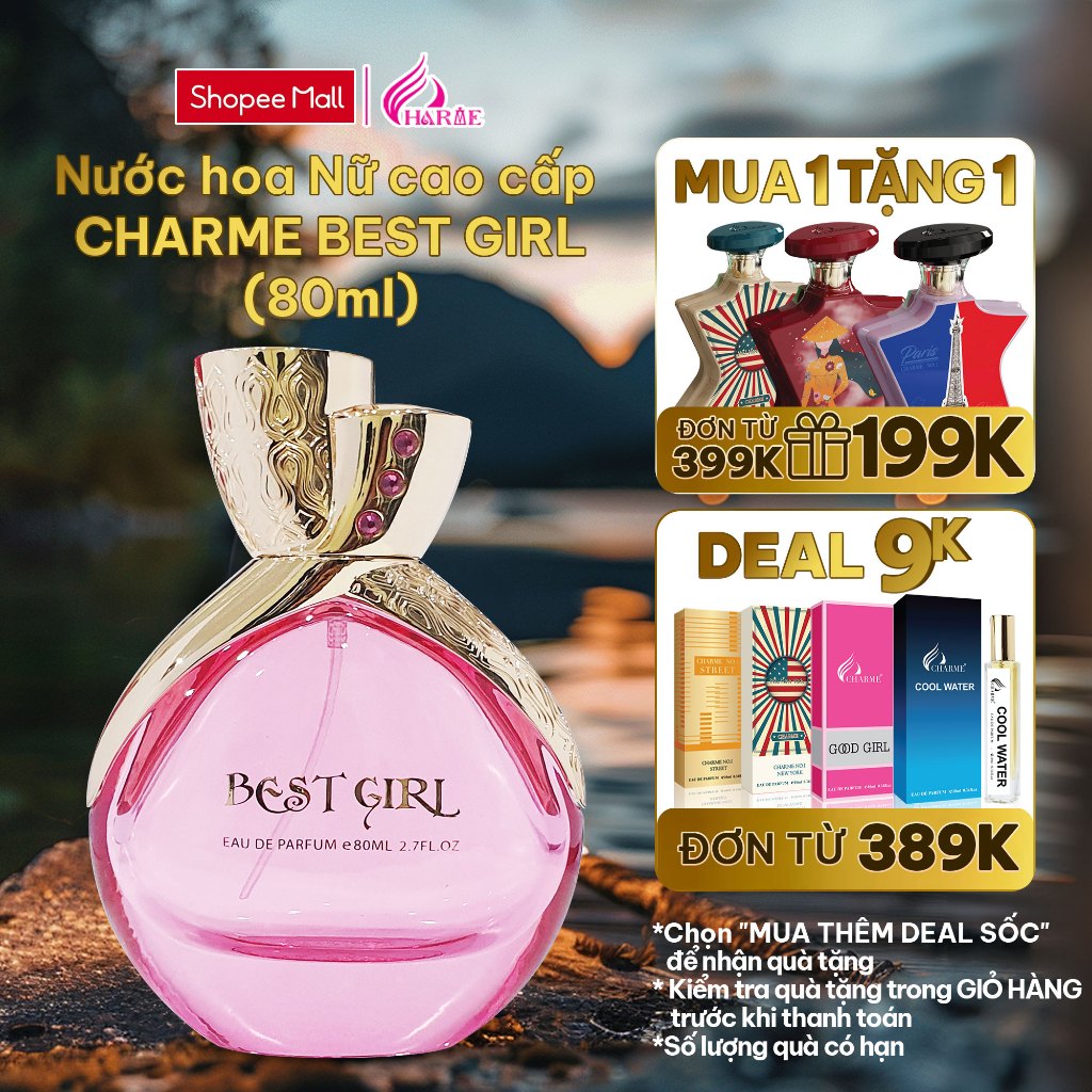 Nước Hoa Nữ Cao Cấp GOOD CHARME BEST GIRL 80ml Lưu Hương Lâu Phong Cách Quyến Rũ, Ngọt Ngào, Sexy Chính Hãng