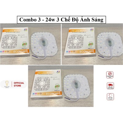 Combo Energy Green Lighting 3 Main Led Mô-Đun Âm Trần (12W ,18W ,24W ,36W) Có Nam Châm Gắn Sau - Chuyên Thay Thế Bóng