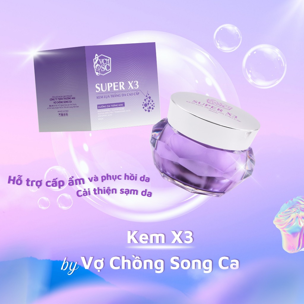 Kem Lụa X3 VCSC 30g - Dưỡng trắng, mờ thâm nám gấp 3 lần