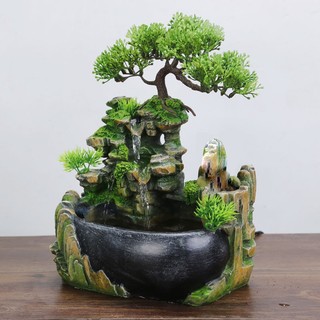 Thác nước phong thuỷ tiểu cảnh non bộ bể cá phong thủy Để Bàn Trang Trí