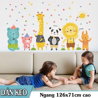 Decal trang trí tường - 6 Bạn thú vật nhỏ dễ thương