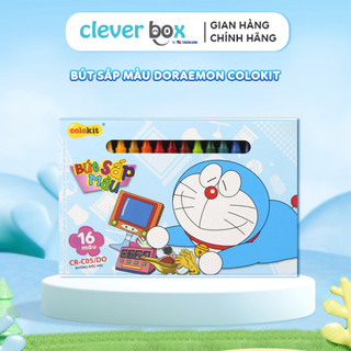 Bút sáp màu doraemon 16/24 màu thiên long colokit cr-c06/do, màu vẽ tươi sáng, mịn không bụi clever box