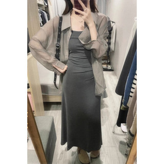 [Big size 55-100kg] Váy 2 dây dáng dài + áo sơ mi