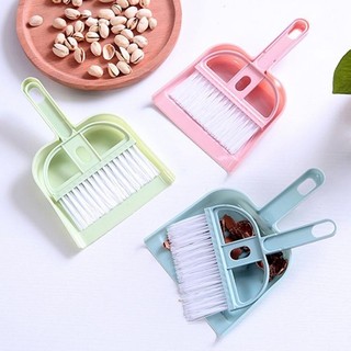 🏵️🏵️ Chổi quét bụi bàn phím Bộ chổi quét rác mini để bàn ô tô kèm chổi quét tóc xẻng rác quét bàn phím