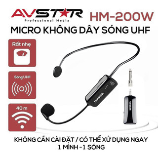 Mic Trợ Giảng Không Dây Cài Đầu Takstar HM-200W Độ Nhạy Cao, Lọc Ồn, Nhỏ Gọn Chính Hãng Cao Cấp Bảo Hành 6 Tháng