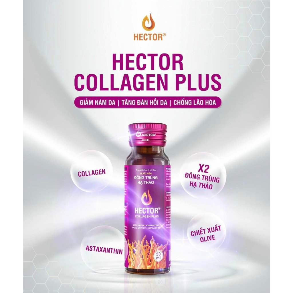 Combo 20 chai  10 Chai Hector Collagen Plus  1 Hộp + 10 Chai Hector Sâm  1