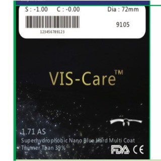 Tròng kính viscare mỏng 1.71 cận/viễn/loạn chống ánh sáng xanh phủ nano thời trang OURESS
